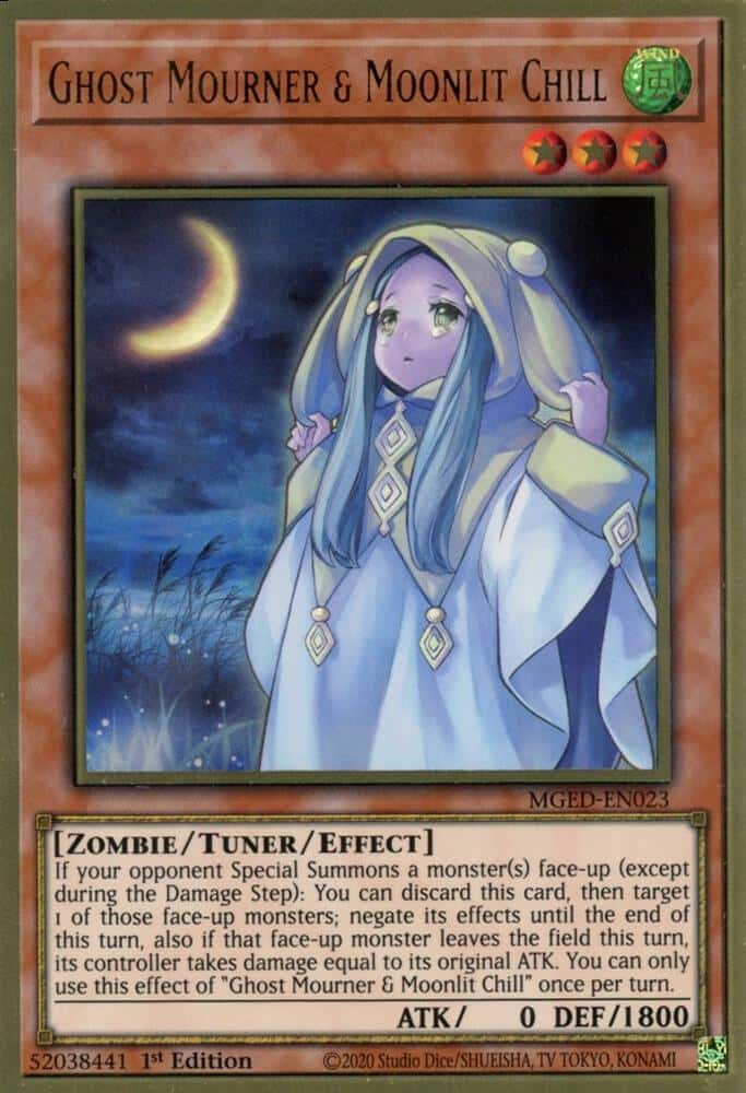 Ghost Mourner & Moonlit Chill MGED-EN023 Premium Gold Rare Yu-Gi-Oh! kartı