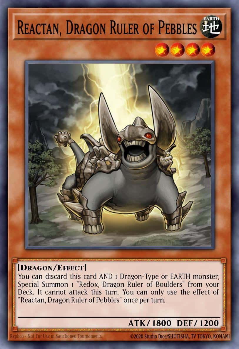 Reactan, Dragon Ruler of Pebbles RA03-EN254 Platinum Secret Rare Yu-Gi-Oh! kartı