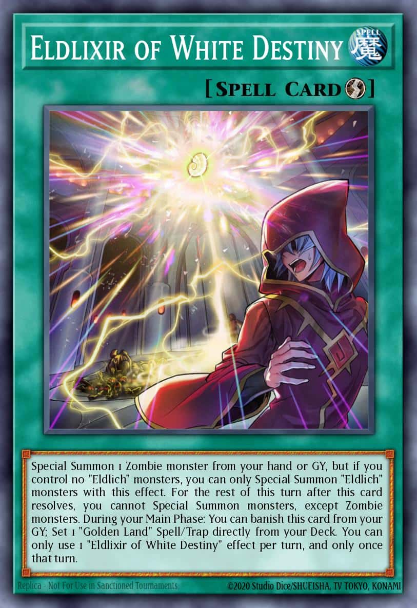 Eldlixir of White Destiny MGED-EN124 Gold Rare Yu-Gi-Oh! kartı