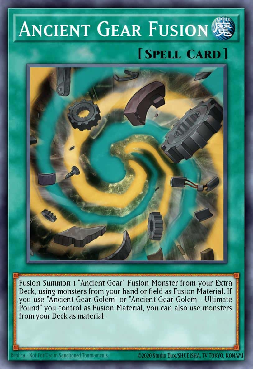 Ancient Gear Fusion MGED-EN147 Gold Rare Yu-Gi-Oh! kartı