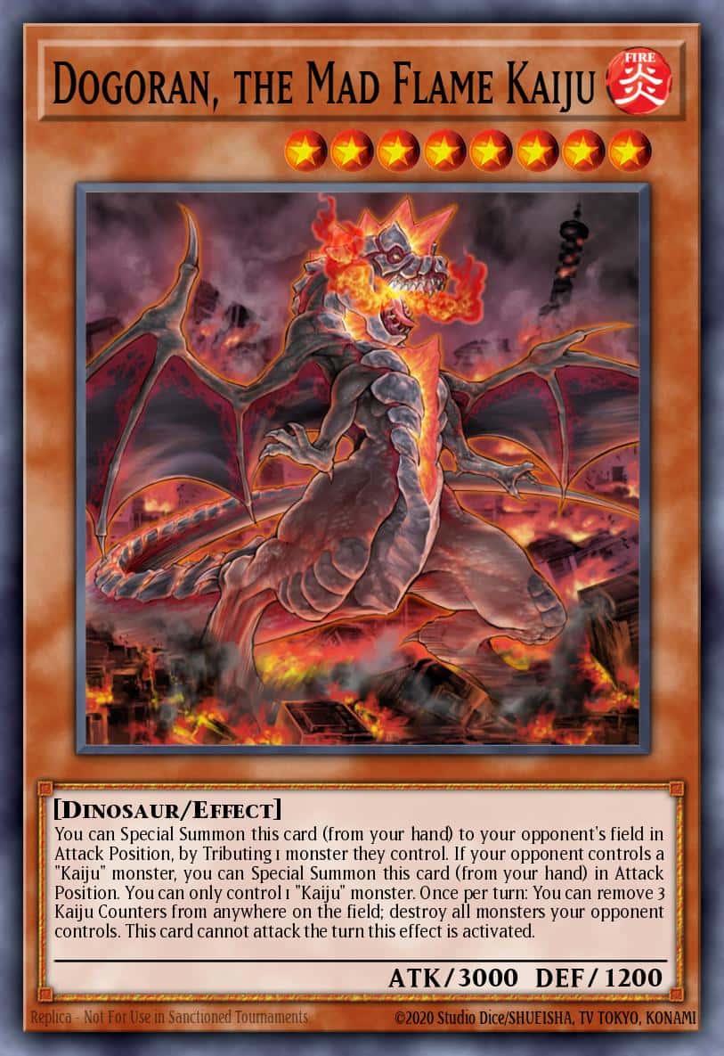 Dogoran, the Mad Flame Kaiju SGX2-ENC08 Secret Rare Yu-Gi-Oh! kartı
